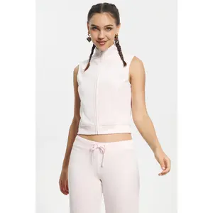 Juicy Couture Mockneck Cotton Velour Zip-Up Vest