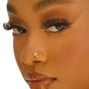 STATEMENT GOLD | Latin Cross Nose Stud, Nose Rings for women