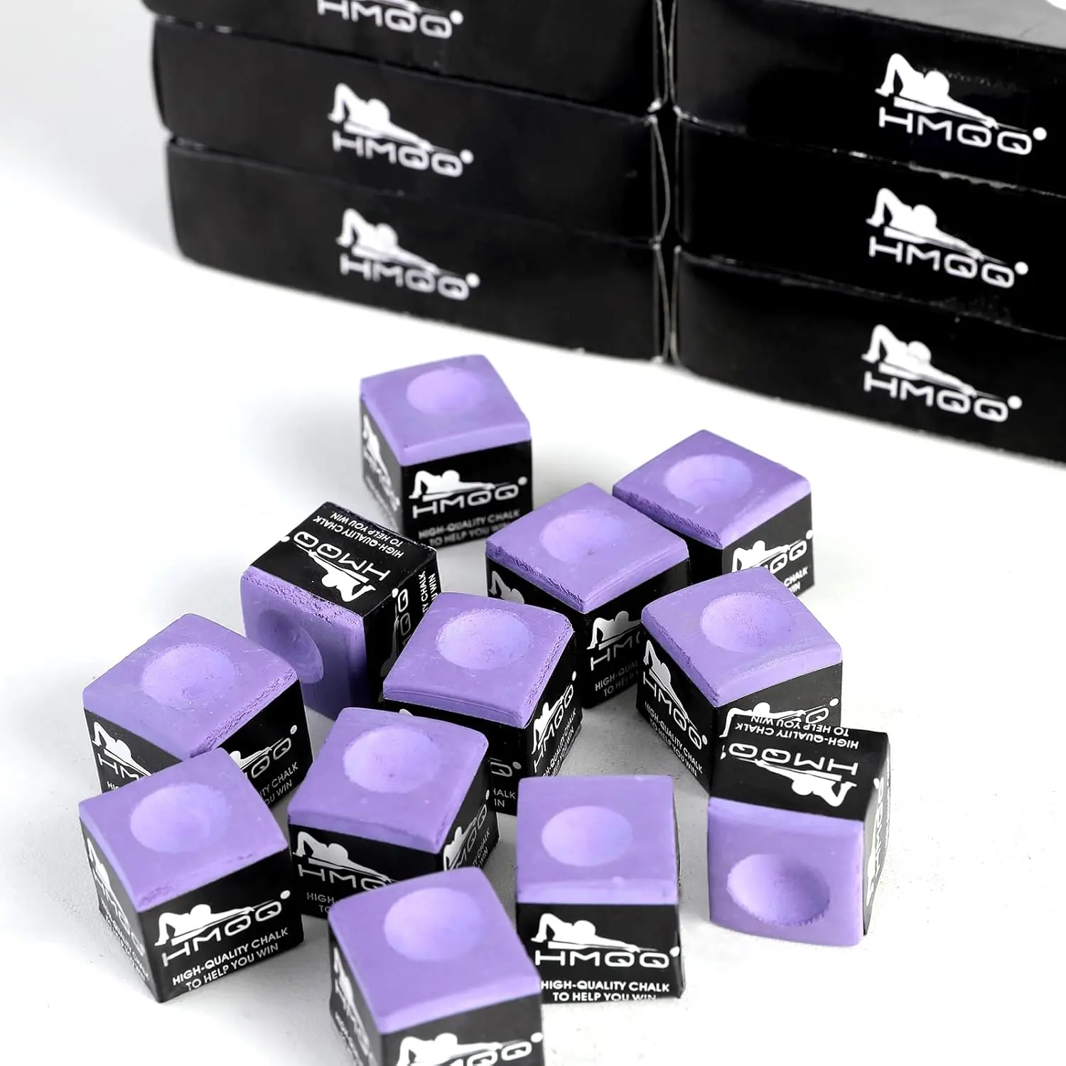 billiards cue chalk for pool stick, 12 count set of one box,  gift for billiards lover