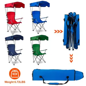 1pc lightweight foldable camping chair, beach chair, fishing chair, with sunshade anti-ultraviolet, with cup holder 330 pounds maximum load folded as a tote bag Cooler Double Folding Chair with Drink Holder Quad