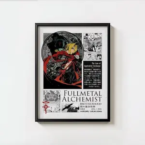 [Sale Off Up To 50%] [Unframe] Fullmetal Alchemist Poster Elric Decor Brotherhood Wall Art