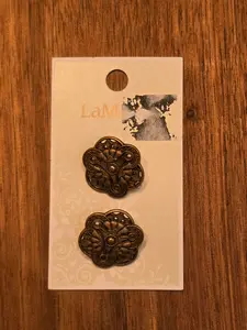 LaMode - Floral Shaped Brushed Gold Buttons