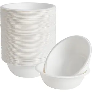 150 Pack 12 oz Paper Bowls Disposable, Heavy-Duty Biodegradable Compostable Bowls Made of  Sugarcane Bagasse, Suitable for Salad, Dessert, Milk, Cereals