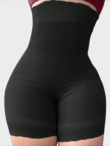 1 Count Women's High Waisted Butt Enhancing Abdomen Smoothing Shaper Shorts, High Stretch Shapewear, Fajas, Colombianas Shapewear, Breathable Lace Trim Compression Bottoms, Non Slip Gel Band Comfort Shaping Panties, Ideal for Daily Leisure & Occasions