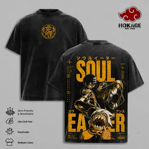 Soul Eater Evans Maka Albarn Vintage Washed T-Shirt Anime Graphic Tee Meister Weapon Streetwear Oversized Shirt Gift for Soul Eater Fans
