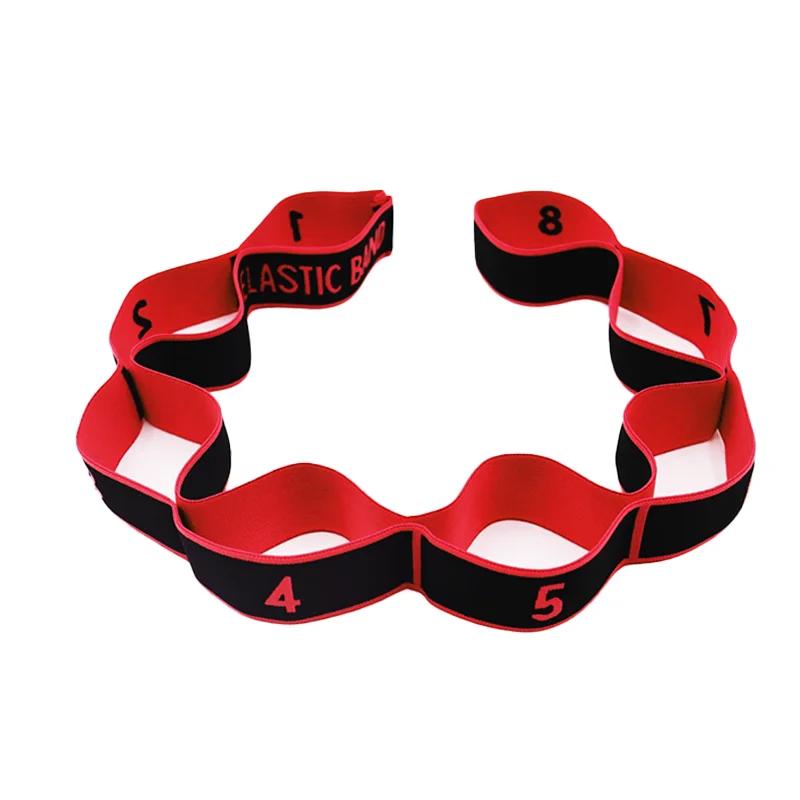 with 8 Sections Dance Resistance Band Yoga Stretching Pilates Fitness Digital Elasticity Elastic Stretch Training Tension Belt exercise  equipment Rotating mat strength gym