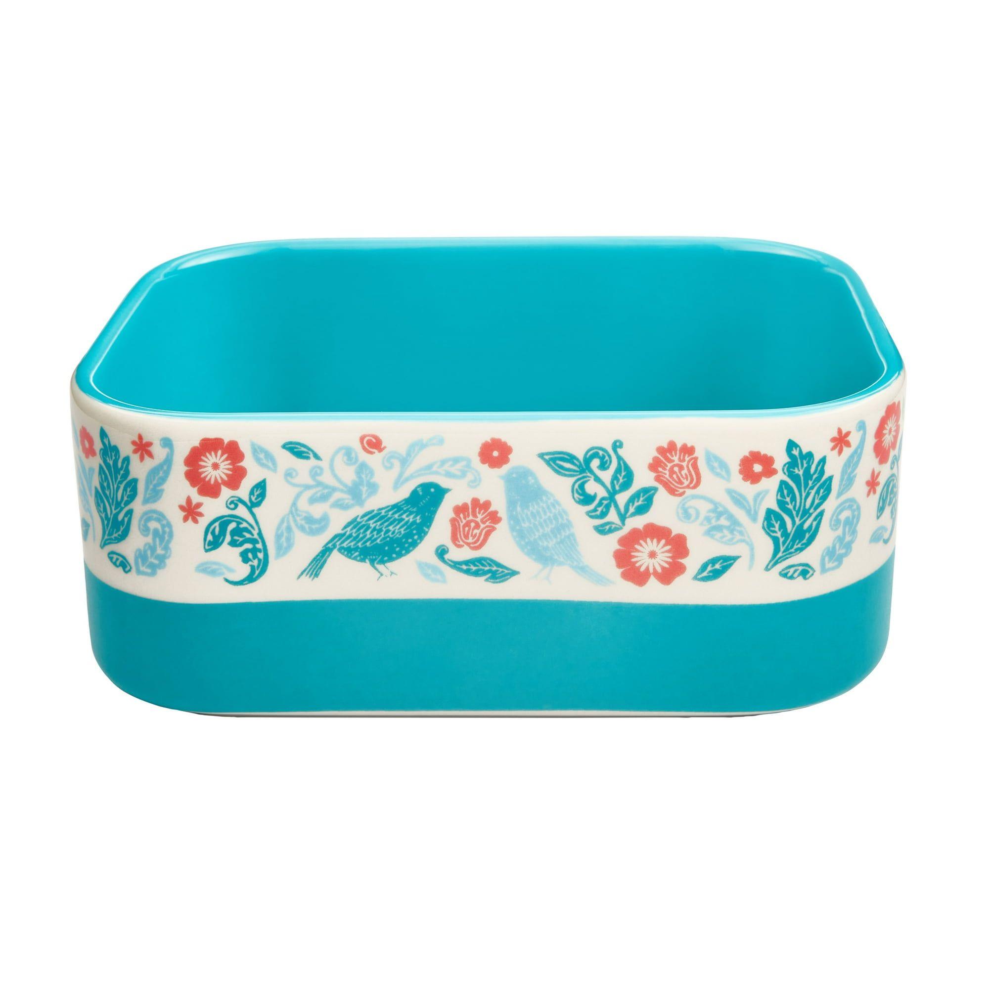 Keepsake Floral 6-Piece Rectangular Ceramic Nesting Bowls