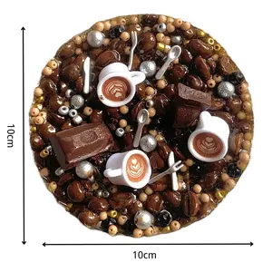 Reusable Coffee Scratch Pad 10cm x 10cm Remeltable with Coffee Cup Chocolate Bean Model Stress Relief Toy Anxiety Relief Skin Scratching Gift