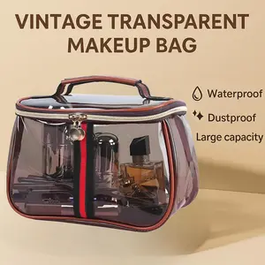 New luxury makeup bag, large-capacity waterproof cosmetic organizer for travel, beach, and bathroom