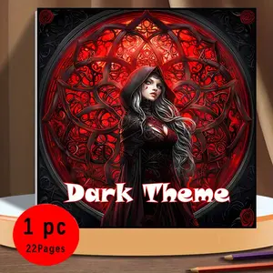 Dark Theme Coloring Book for Adults & Teens, 22 Intricate Gothic Dark Fantasy Coloring Pages, 120gsm Thick Heavyweight Paper No Bleed Through, Odorless, Easy to Color Stress Relief Coloring Book, Perfect Gift for Gothic & Dark Art Lovers, Creativity