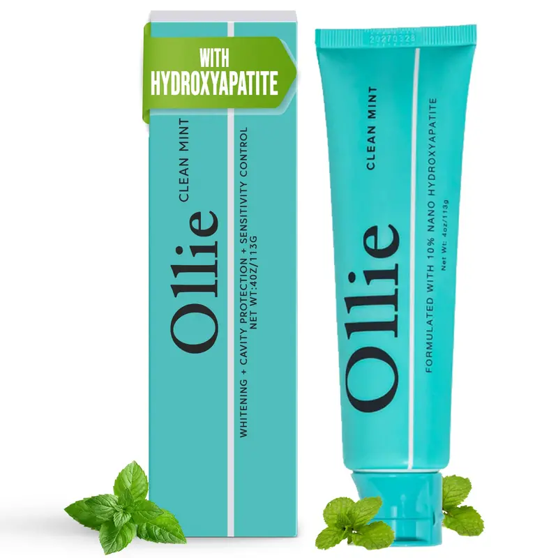 Ollie 10% Nano Hydroxyapatite Toothpaste with Xylitol, Fluoride free - Clean Mint