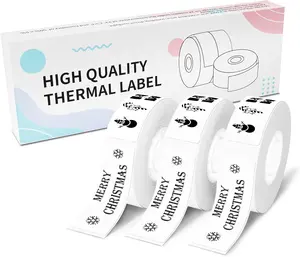 Labels N12 Label Maker Tape, Label Printer Paper, 14x40mm (0.55"x1.57"), Black on White Sticker Thermal Paper Self-Adhesive, Compatible with N12 Label Printer, 180 Labels/Roll, 3-Roll