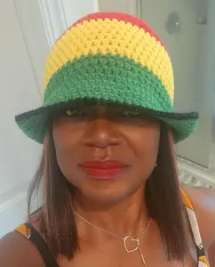 Bucket Hat in Rastafarian colors