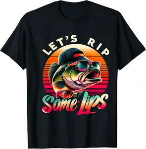 Let's Rip Some Lips Bass Fishing Funny Fishing Lovers Gifts T-Shirt - Karlagarz Shop 97B0CZDMRRPS