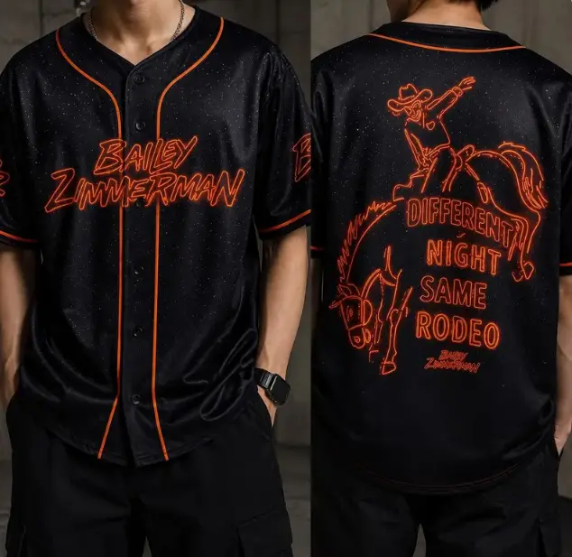 Different Night Same Rodeo Inspired Baseball Jersey Shirt | Bailey Limited Edition Tour Jersey