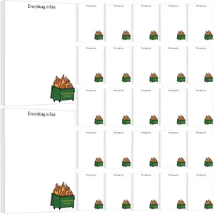 30 count Funny Fire Notepads for Coworkers Everything is Fine Paper Pads Fire Notepads to Do Lists Reminders Memos Employee Appreciation Gifts for Teacher Staff , 3.94 x 5.91 in
