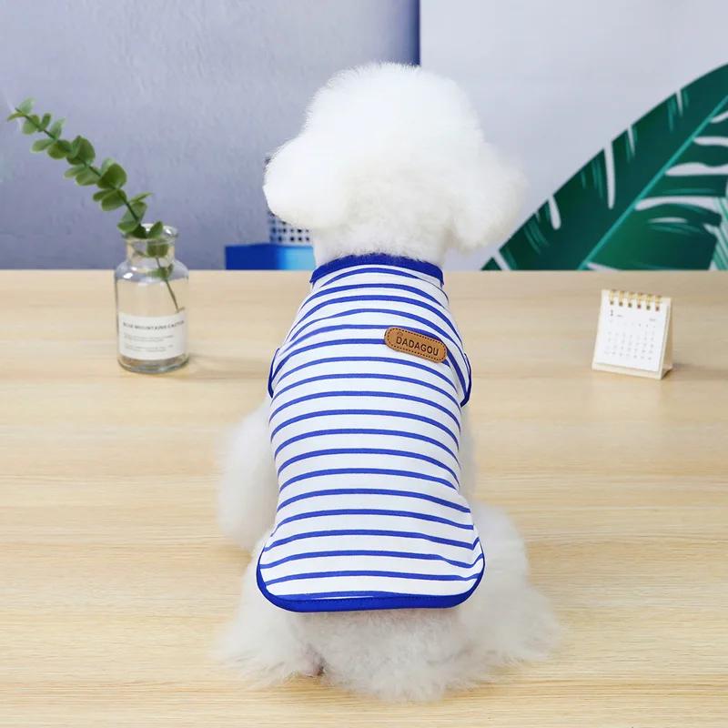 Striped Puppy Sleeveless Vest Spring Summer Pet Clothes for Small Dogs Pomeranian Chihuahua Pullovers Kitten T-shirts Outfits