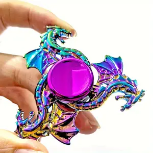 Durable Metal Colorful Sky Dragon Fidget Spinner - Quiet Focus Toy for Adults