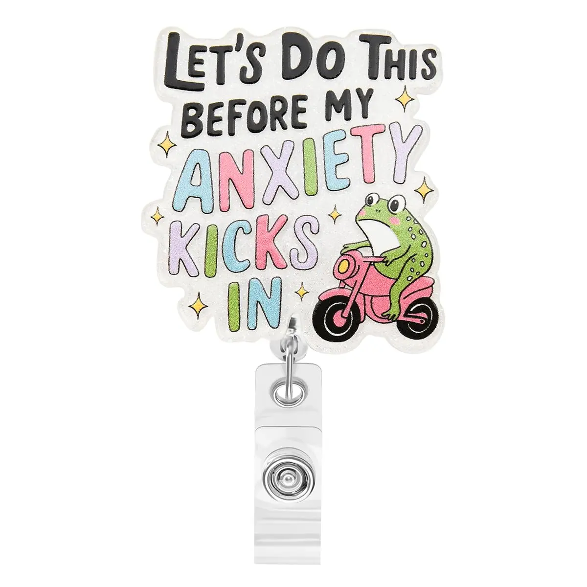 Funny Frog Badge Reel Retractable Clip Cute Student Nurse Teacher Social Worker Np Rn Lpn Cna Ma Holder Gifts For Women Men Work Office Accessories