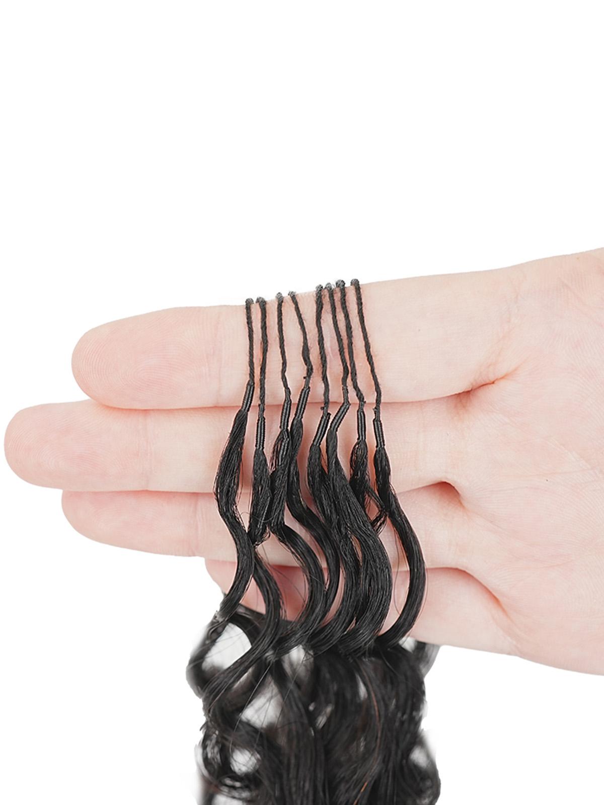 [Lowest Price] Mihugass 100% Crochet Human Hair Burmese Curly Wave Pre Separated Miracle Knots Hair Bundles 50g/Pack Feather Crochet Human Hair Extensions Curly & Water Wave Textures with Crochet Hook Natural Black