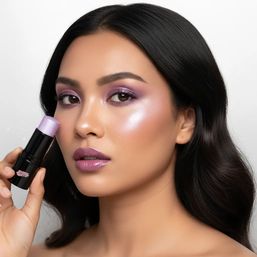 G Skin Lavender Lights Highlighter Stick - Silky, Smooth, Lightweight, Radiant Cosmetic, Vitamin C & E Infused, Buildable, Streak-Free, Long-Lasting Glow, Cruelty-Free, 0.7g