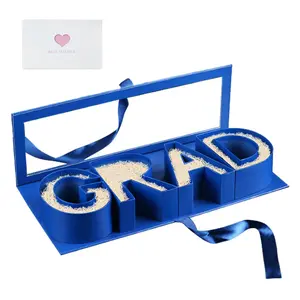 Graduation Gift Box, Grad Letter Shaped Fillable Cardboard Box 17.32"x6.06"x2.56" DIY Graduation Gift Ideas Boxes Grad Letters Boxes for Graduates High School College Party Favors