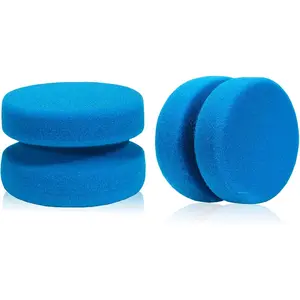 Round Paint Sponge 2PCS 3.1 Inch Double-Sided Art Craft Sponge for Painting, Car Waxing, Kitchen Cleaning, Wall Repairing, Soft Reusable Multi-Use Paint Applicator