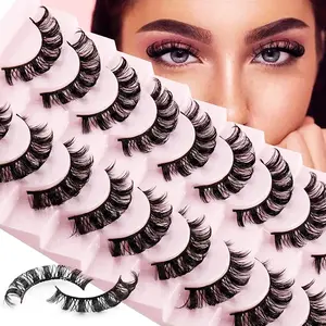Reusable Fluffy Dh Curl False Eyelashes, 10 Pairs, Perfect First Pair, Style Changeable, Ideal for Beginners