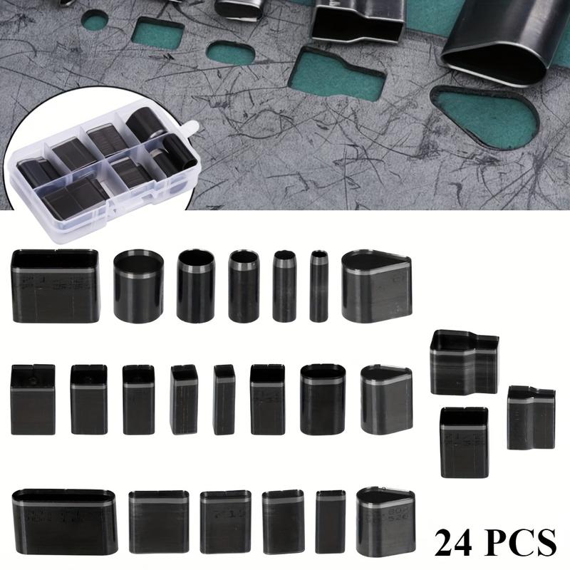 24PCS Leather Hole Punch Set with Compatible for Watch Punch Tool - Heavy-Duty Round Hole Cutter for Belts, Wallets, Bags, Paper Crafts - DIY Leather Crafting Tool