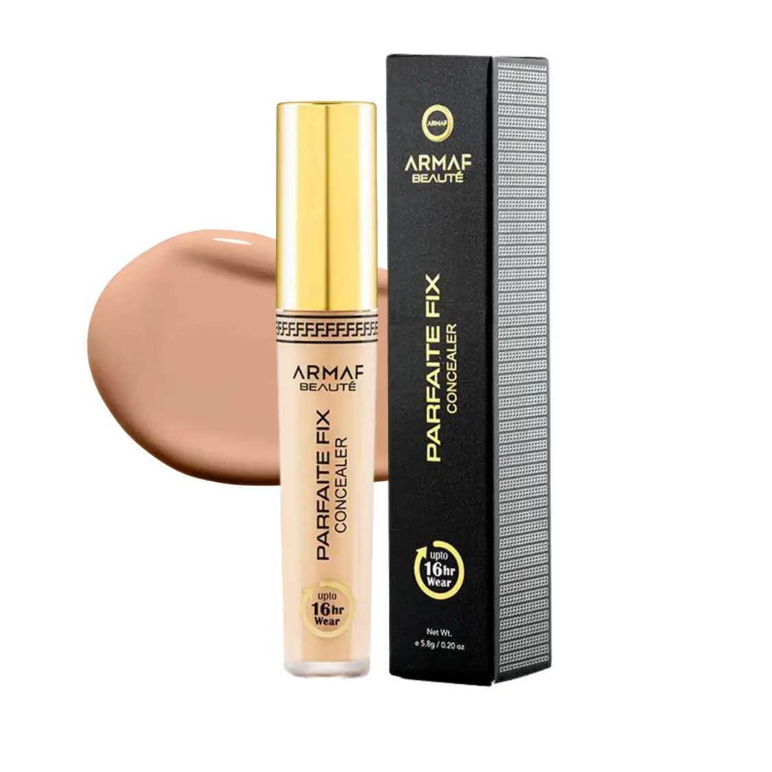 ARMAF Beaute Parfaite Fix Cosmetic Concealer & Foundation Hybrid Pack - Glycerin-Infused, Coverage, Flawless Complexion, Buildable Pigment, Hydrating, All Skin Types, Adults, 5.8g/0.20oz, 6 Shades (Fair, Porcelain, Beige, Warm Beige, Sand, Tan)