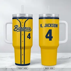 KJ Baseball Tumbler, Baseball Tumbler For Banana Fan, Baseball Gift, Sport Merch, Travel Cup