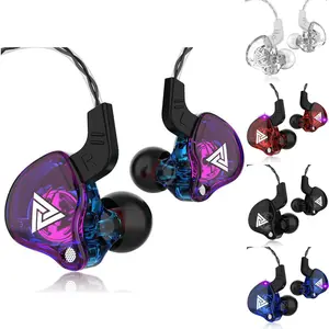 QKZ AK6 Wired Gaming Earbuds, Deep Bass HiFi In-Ear Headphones, Dynamic Driver IEM for Music, Gaming, Video Calling, Sports, Running Headset, Strong Magnetic Sound Gaming Earbuds In-ear Design Earphone stereo