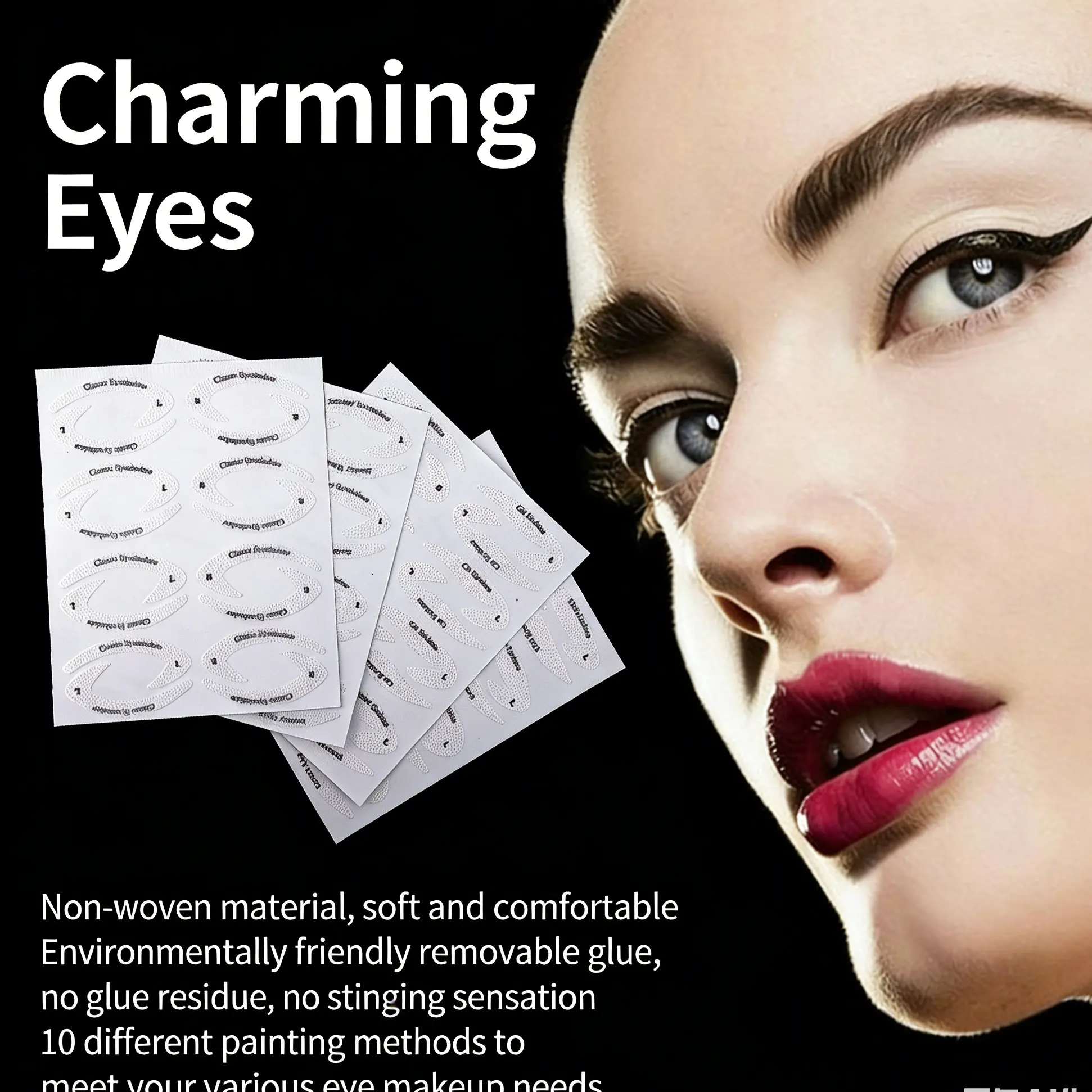 32 Pairs Eyeliner Template Stickers -Precision Eye Makeup Guides with ClearNumbers 1-32, Easy Application & Removal,Sensitive Light Beige Safe, Perfect forBeginners & Pros, Eyeliner Pen Compatible (No Smudge, No Mess) - ldeal for SensitiveLight Beige