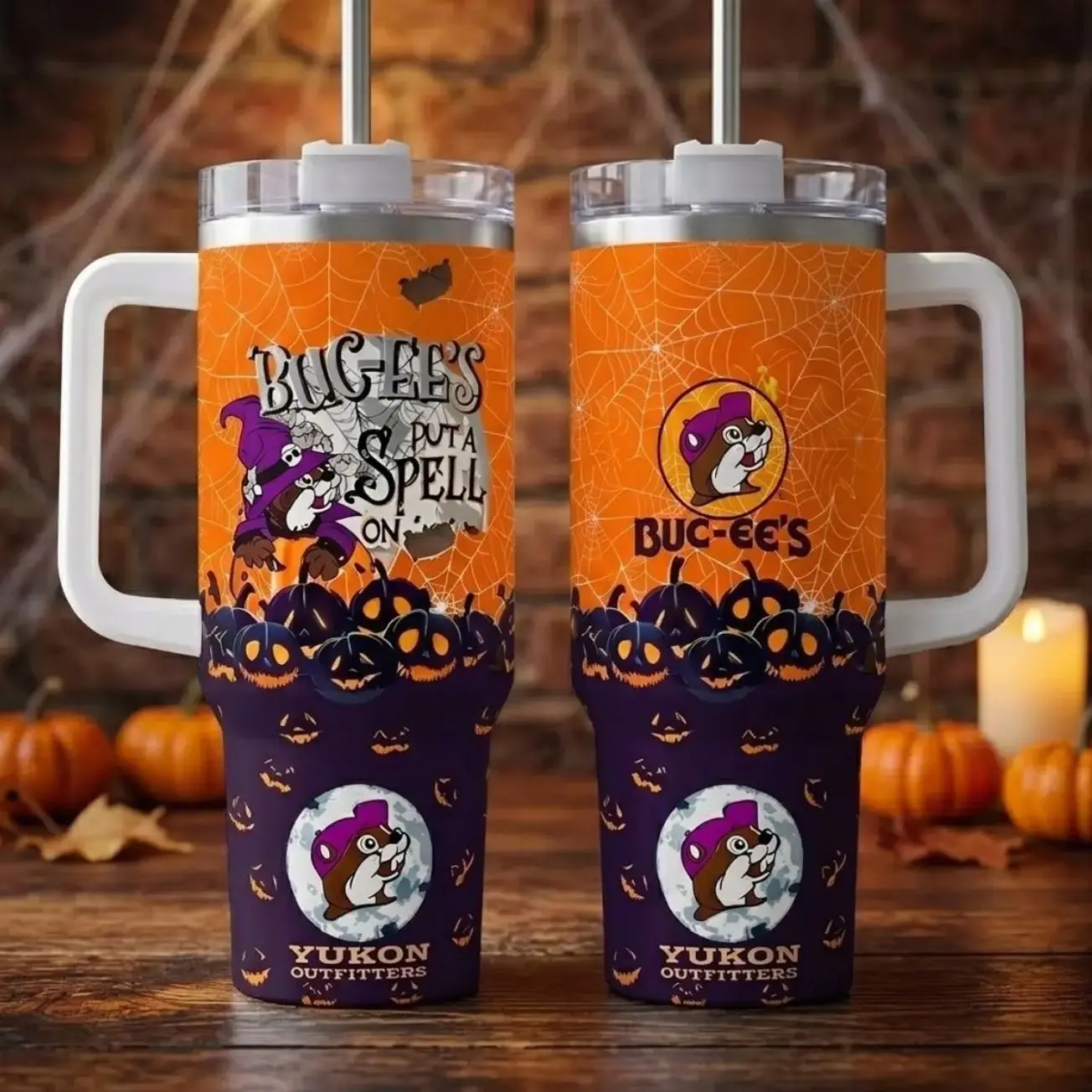 #Buc-ees Halloween 2026 Put A Spell On Me 40oz Tumbler With Handle & Straw, Perfect for Movie Fans, Funny Parties, Stainless Steel Flasks, Birthday Gift, Coffee & Water Mug, Large Capacity Car Cup, Vacuum Double Wall For Women Men, Halloween Tumblers