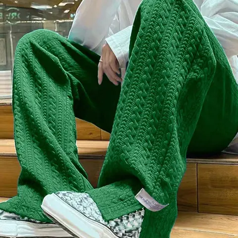 Men's Minimalist Letter Patched Sweatpants with Split Hem Design, Casual Streetwear Pants, Loose-Fit, Textured Fabric, Drawstring Waist Bottoms, Casual Streetwear Clothes