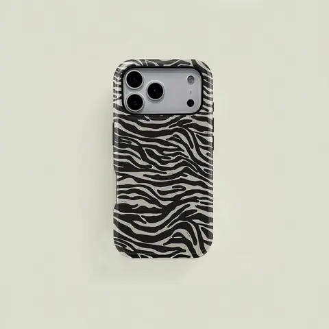 Zebra Pattern 2-In-1 TPU Shockproof Back Cover & Screen Protector, Full Wrap Durable Multi-Model Accessory for iPhone 11-17 Pro Max, Samsung Galaxy S23-S25 Ultra Various Series