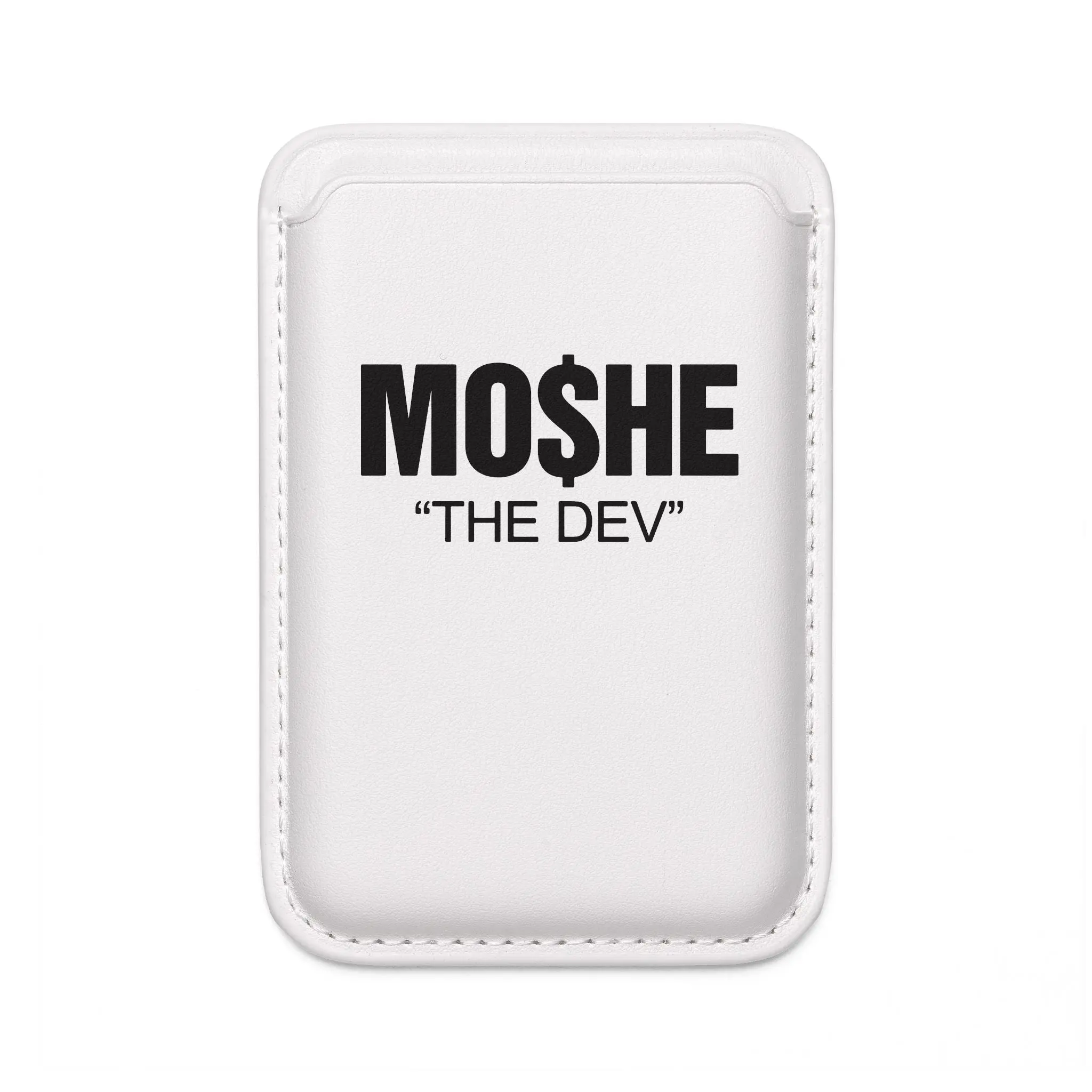 "Moshe The Dev" Text Vegan Wallet