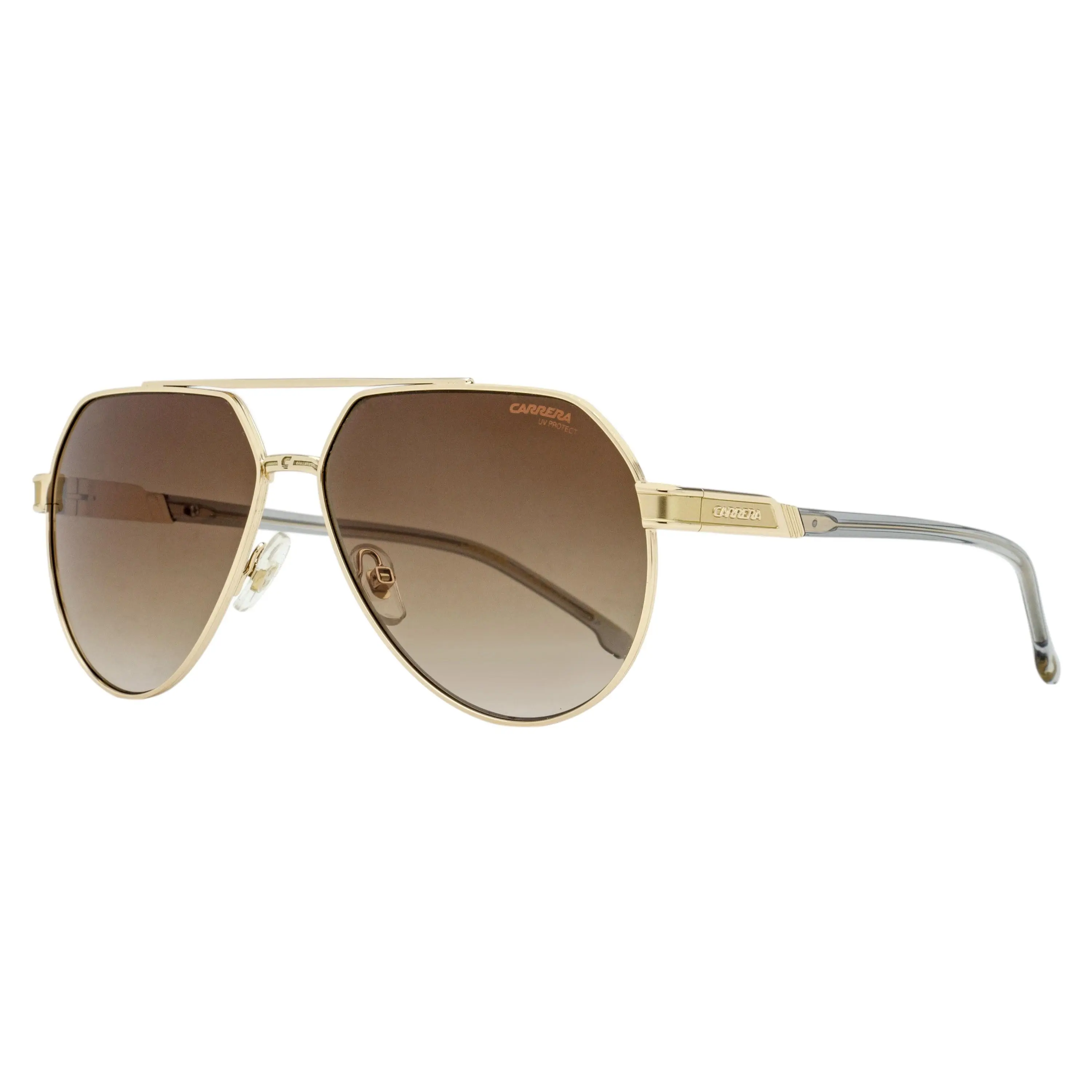 Carrera Flex Hinge Pilot Sunglasses 1067/S 2F7HA Gold/Transparent Gray 62mm