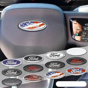 58mm Car Steering Wheel Emblem Sticker, Ford Edge Focus Mondeo Mk2/3 Decorative Accessories, Car Interior Decal