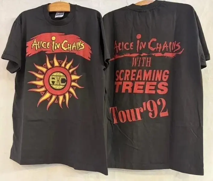 Vintage AIC SCREAMING TREES 1992 Tour Concert T-Shirt Aesthetic Boho Graphic Tshirt Tee Top Womenswear Streetwear Summer