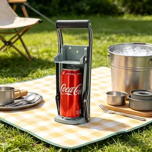 Heavy Duty Aluminum Can Smasher for Recycling, Wall Mounted Soda Beer Can Compactor for Home & Outdoor Use Foldable Double-Sided BBQ Grill