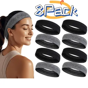 Set of 8 Non-Slip Sweatbands Designed for Women, Ideal for Workouts.These Headbands Provide Grip And Are Suitable for Sports, Keeping Hair in Place While Wicking Away Moisture During Activities Like Running And Yoga