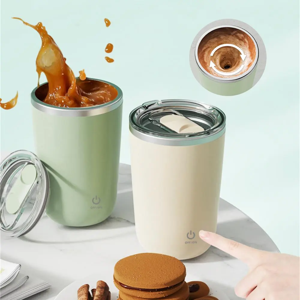 Cup Electric Stainless Steel Lazy Rotating Mug Magnetic Stirring Cup Kitchen Gadgets