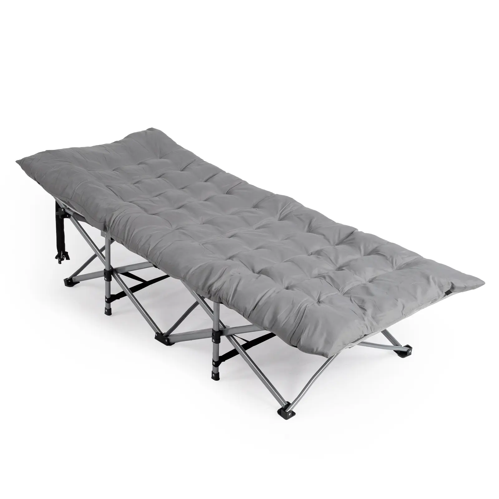 Folding Camping Cot Bed with Soft Pad, Portable Outdoor Cot, Adults Sleeping Bed for Home Office Nap Beach Travel