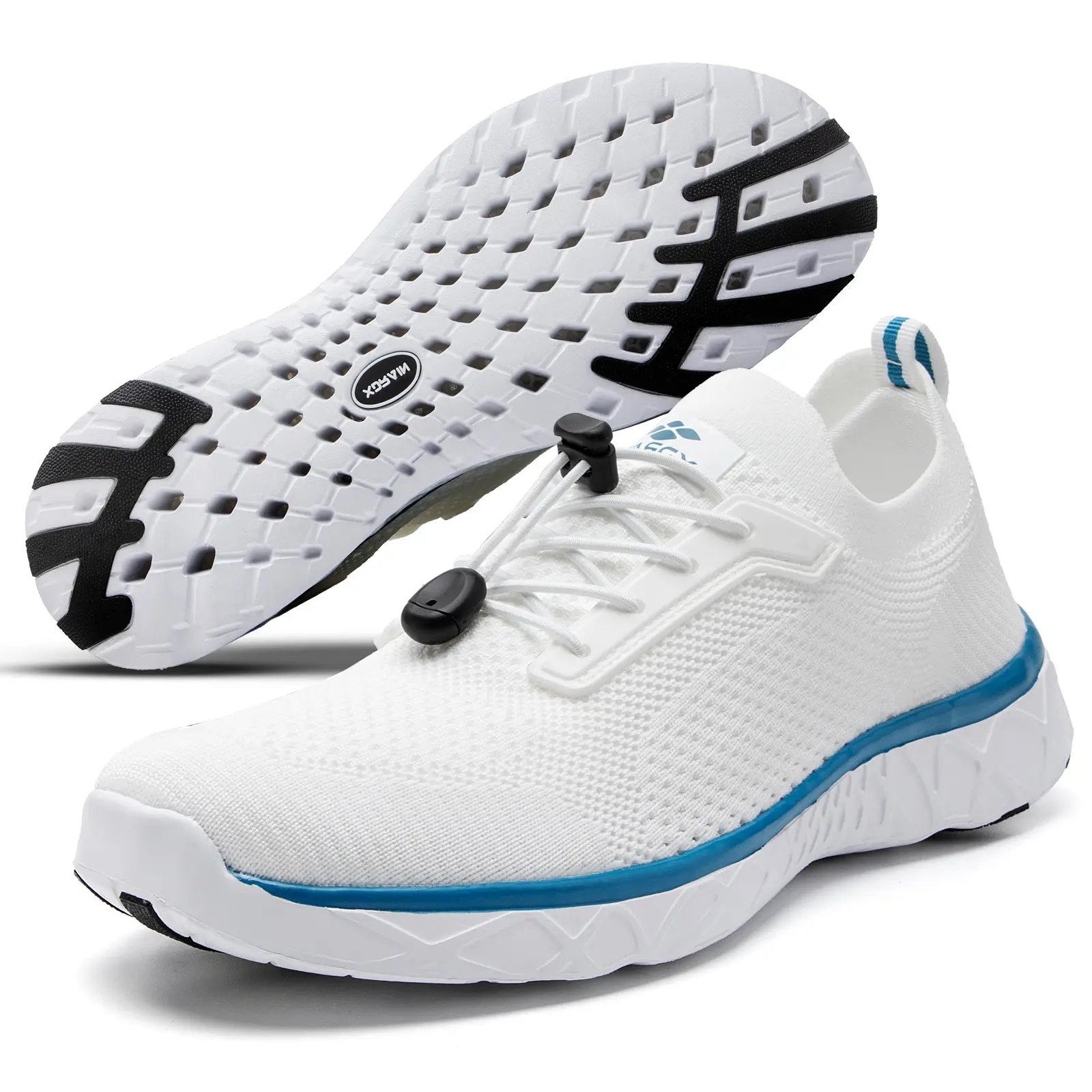 ALEADER Men's Sporty Water Shoes for Beach Pool Water Sports & Outdoor Adventure with Stretch  Knit Upper & Multi-Port Drainage summerwins