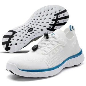 ALEADER Men's Sporty Water Shoes for Beach Pool Water Sports & Outdoor Adventure with Stretch  Knit Upper & Multi-Port Drainage
