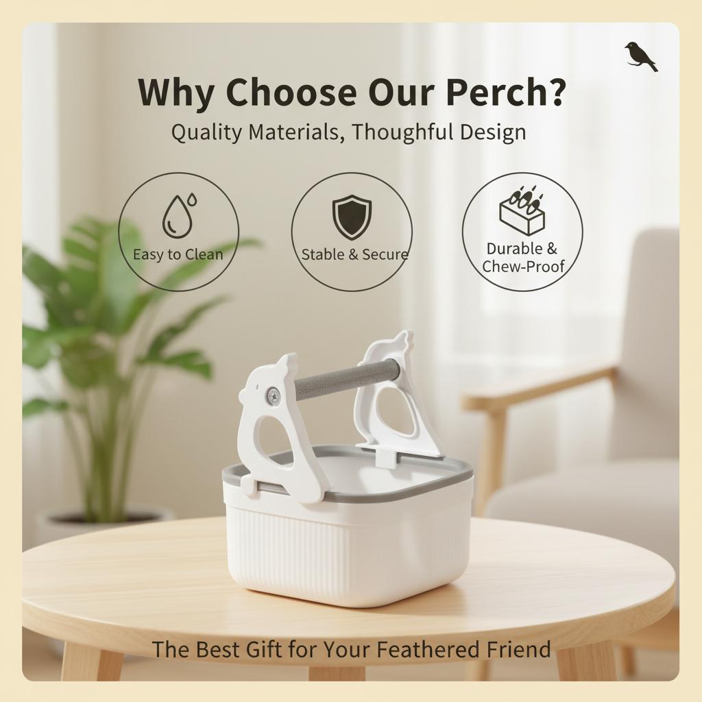 Bird Desktop Training Stand with Removable Droppings Tray Parrot Perch for Parakeets Lovebirds Cockatiels & Small Medium Birds Easy Clean Cage Accessories