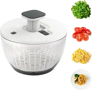 6L Lettuce Dryer Salad Washer with Colander Basket, Manual Household Fruit  Drainer, -Handed Handle , Non-Slip Base, Easy to Clean Kitchen Transparent ,Deals for you days