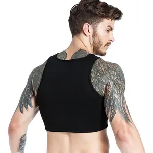 Men's Neoprene Chest Compression Vest, Gym Support Strap for Fitness & Muscle Recovery