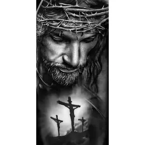 Jesus Diamond Painting by Numbers Big Large Size 16 x31 Inch 5D Full Diamond Painting Kits Religious Jesus Round Shape Diamond Dot Painting Kit Arts Crafts Home Fall Decor Easter Gift